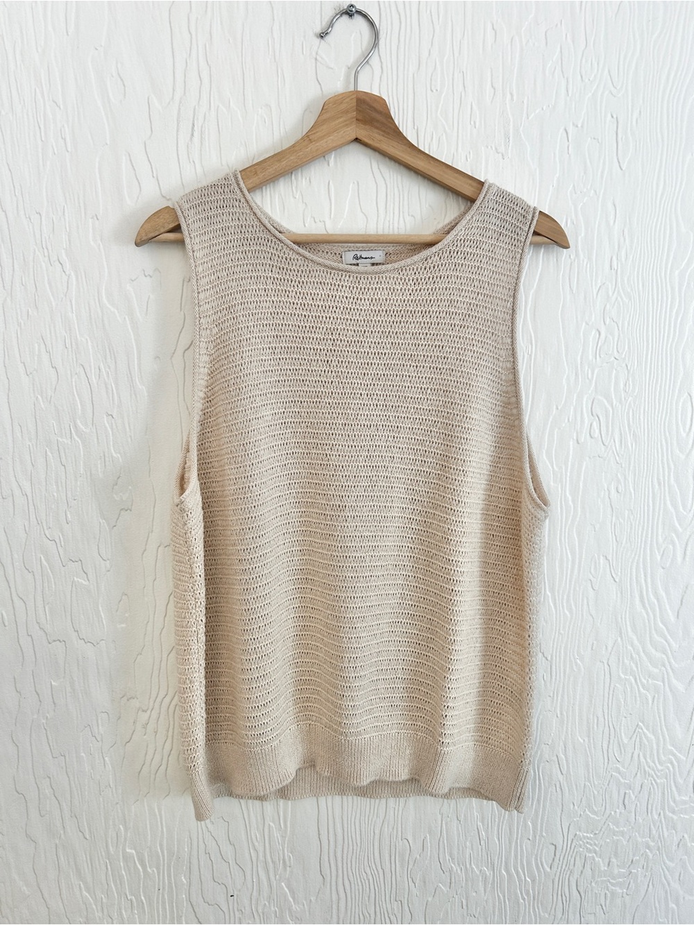 REITMANS Knit Tank Top Beige Tan‎ XXL Neutral Coastal Summer Cotton Breathable
